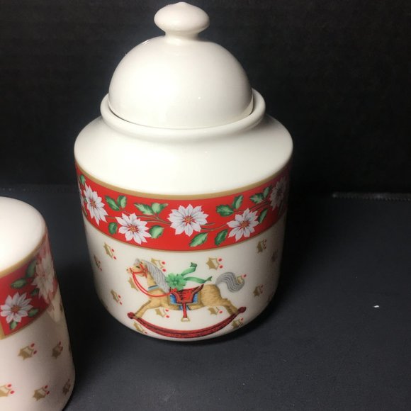 Vintage Charlton Hall Kobe Holiday Ceramic Set 5pc - Picture 4 of 16